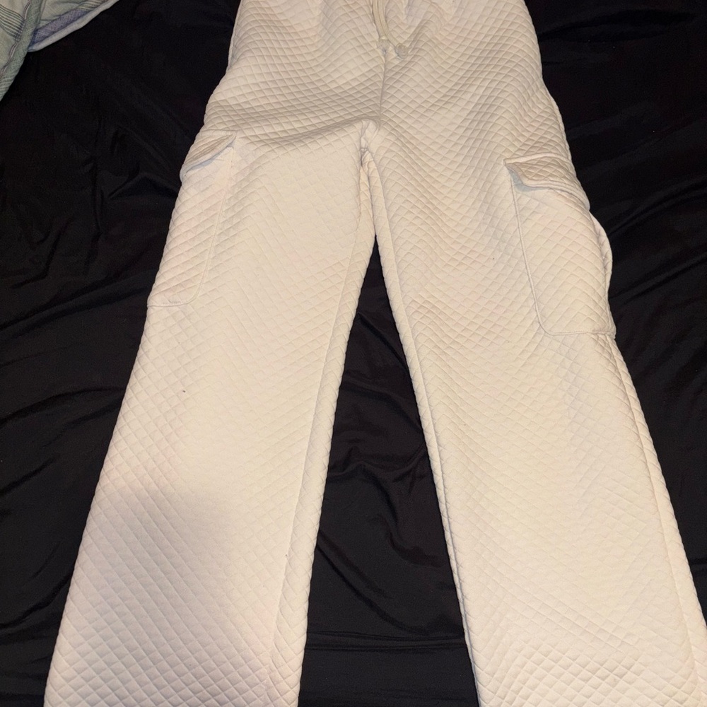 Altar'd State Cream Quilted Pants
